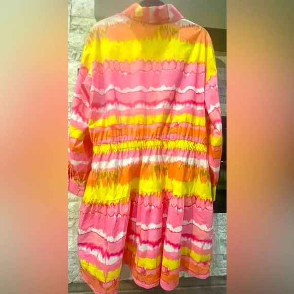 Scoop long sleeve print and yellow graphic dress size XXL/20 - Picture 10 of 12